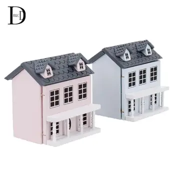 1:12 Evcilik Minyatür Ahşap Küçük Ev Modeli Güzel Villa Bebek Evi Dekor