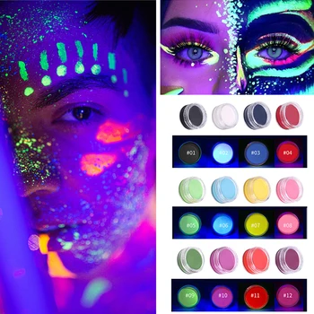 12 Renk floresan Eyeliner Pastel Siyah ışık UV Reaktif Eyeliner Glow Koyu Göz kalemi Kadın Parti Su Aktif Eyeliner
