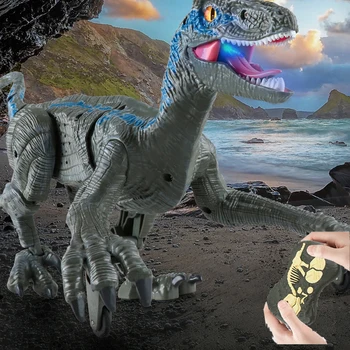 2.4 G RC Dinozor Raptor Jurassic Uzaktan Kumanda Velociraptor Oyuncak Elektrikli Yürüyüş Dino ejderha Oyuncaklar Çocuk Noel Hediyeler İçin