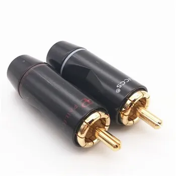 2 adet Saf Bakır Altın kaplama Lotus Kafa Kalınlaşmış 8.5 mm Delik RCA Lotus Fiş Ses Kablosu Kaynak Kafası