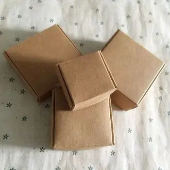 20 Adet Doğal Kraft Kağıt Hediye Kutusu Zanaat Hediye Kutusu Düğün kağıt şeker kutusu Karton Cajas Ambalaj Sabun Mücevher Kutusu