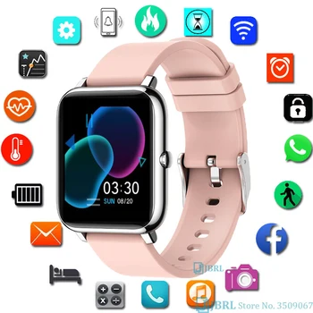 2021 Kare Tam dokunmatik akıllı saat Kadın Erkek Spor elektronik kol saati Android Ios İçin müzik kontrol cihazı Akıllı Saat Smartwatch