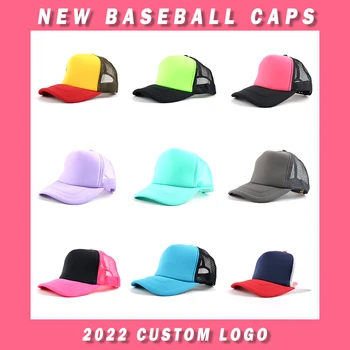 2022 Yaz beyzbol şapkası Fabrika Toptan Baskı Nakış Reklam Seyahat Kulübü Takımı Okul Sünger file şapka Özel Logo