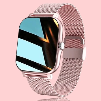 2022 Yeni akıllı saat Kadın Moda Bluetooth Çağrı spor takip saati Su Geçirmez Spor Bayanlar Erkekler Android IOS İçin Smartwatch