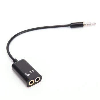3.5 mm TRRS Splitter Kablo Adaptörü 3.5 mm Ses Kulaklık Kulaklık 2 Jack Kulaklık Mikrofon Ses Kablosu Kulaklık