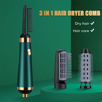 3 İn 1 saç düzleştirici fırça saç kurutma makinesi tarak elektrikli saç sakal fırçalar seramik saç bigudi hızlı ısıtma doğrultma ütüler