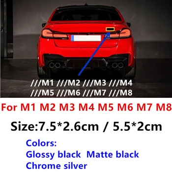 3D ABS M M1 M2 M3 M4 M5 M6 M7 M8 Logo Arka Amblem Araba Gövde Şekillendirici Aksesuarları Rozeti Sticker Krom Parlak Mat Siyah