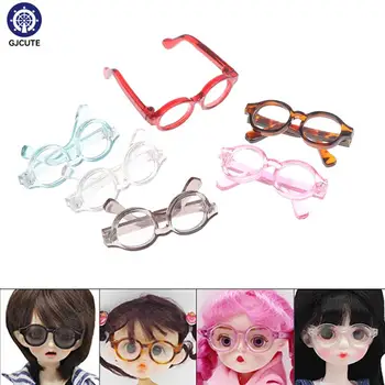 4.5 cm Mini Sevimli Plastik Yuvarlak Gözlük 1/6 1/8 1/12 BJD Bebek doğum günü hediyesi Çocuklar için Peluş Bebek Gözlük Oyuncak Aksesuarları
