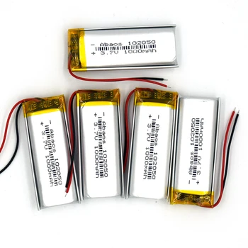 5 adet 3.7 V 1000 mAh Li-polimer Şarj Edilebilir Pil lityum Li-Po iyon için MP3 MP4 KTV aile mikrofon ile GPS102050