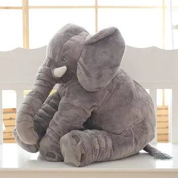60 cm Büyük Yumuşak dolma oyuncak fil Bebek Çocuklar Uyku Geri Yastık Sevimli Peluş Karakter Bebek Eşlik Oyuncak Çocuk Kız Arkadaşı için