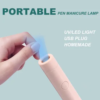 6W Mini Tırnak LED Lamba Kalem Manikür Kurutma Makinesi UV ışık USB taşınabilir el feneri Kalem Tırnak Jel Lehçe Kurutma Manikür Tırnak Sanat Aracı