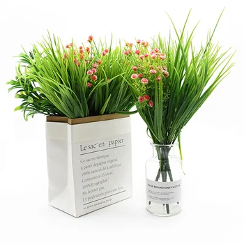 7 Çatal / Paket Ucuz Yapay Bitkiler Yeşil Çim Plastik Çiçekler Düğün Bahar Yaz Oturma Odası Noel Ev Dekorasyonu