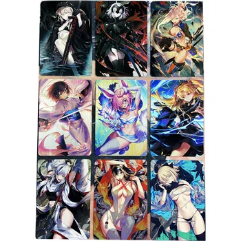 9 Adet / takım Kader / büyük Sipariş Flash Kartlar ACG Seksi Kawaii Anime Kız FGO Oyunu Anime Koleksiyon Kartları Hediye Oyuncaklar Arkadaşlar için