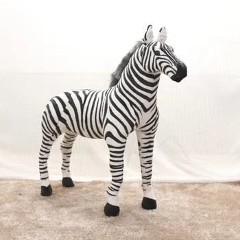 90 cm Büyük Pretty Ayakta Zebra lively Simüle Dolması Hayvanlar binmek modeli Çocuk montaj decorat Peluş bebek Çocuk oyuncak hediye