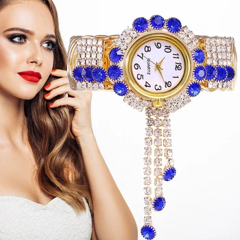 altın Takı Bayanlar Bilek Saatler Kadınlar Bilezik Rhinestones Analog quartz saat Kristal Küçük kadranlı saat reloj mujer relogio