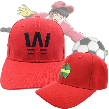 Anime Kaptan Tsubasa İlköğretim Okulu Cosplay Wakabayashi Genzo Kırmızı beyzbol şapkası Yetişkin Unisex Spor Nakış Şapka Rahat Prop
