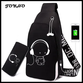 Aydınlık oxford omuz çantaları kadınlar için postacı çantası USB Şarj Crossbody erkekler rahat sling göğüs çantası su geçirmez seyahat çantası