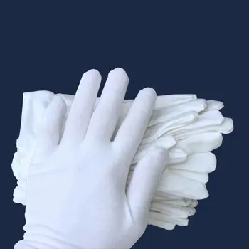 Beyaz pamuk eldivenler Sikke Eldiven Kadın Erkek Egzama Kuru Eller Nemlendirici Hizmet Arşiv Temizleme Takı Gümüş Muayene