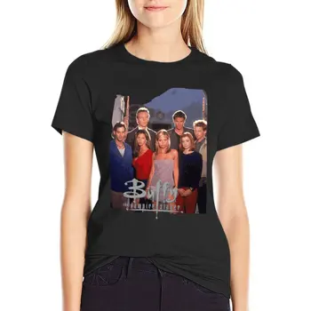 Buffy The Vampire Slayer Grup Atış Büyük Boy T-Shirt Baskılı Kadın giyim %100 % Pamuk Streetwear Büyük Boy Üstleri Tee