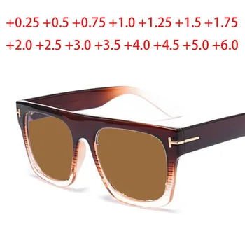 Büyük boy Gözlük Erkekler Lüks Kare Büyük Hipermetrop Kadın Okuma Güneş Gözlüğü Reçete 0 +0.25 +0.5 +1.0 +2.0 +3.0 +6.0'a kadar