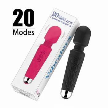 Büyük Değnek Masajı Vibratör Kadınlar İçin AV Sopa Klitoris Stimülatörü G Noktası Masturbator Seks Oyuncak 20 Hızları USB Şarj Yetişkin Ürün