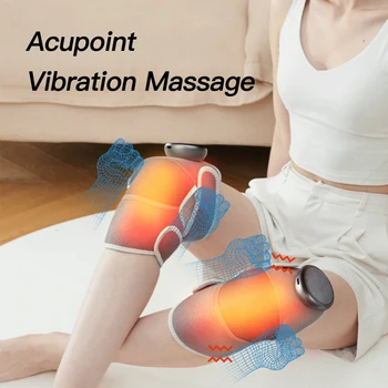Elektrikli titreşim diz masaj aleti ısıtma bacak masajı kan dolaşımını teşvik Kneepad ağrı kesici kas Relax sıcak Kompres