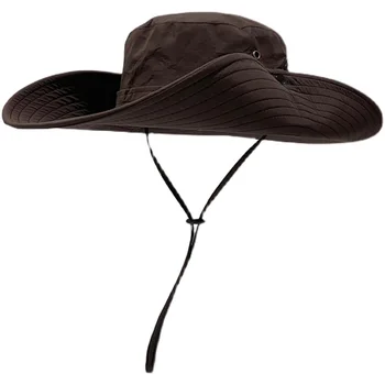 Erkekler güneş şapkası Kadın Kova Şapka Büyük Ağız Balıkçı Şapka Açık Dağcılık Güneş Koruma Pot Şapka Balıkçılık Yürüyüş Avcılık Şapka