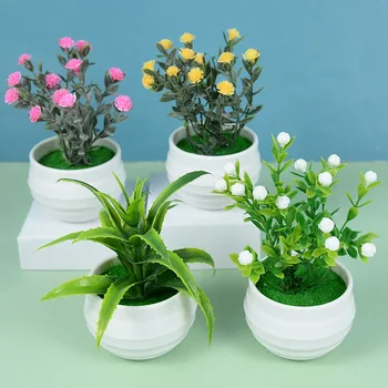 Ev Saksı Süs Mini Yapay Bonsai Simülasyon Çiçek Ağacı Çiçek Aloe Vera Pot Bitki Bahçe ofis masası Dekor Hediye