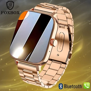 Foxbox Tam Dokunmatik Bluetooth Çağrı Özel kadranlı saat Kadınlar İçin akıllı saat Bayanlar Smartwatch 2022 Müzik Çalma Saat Bilezik