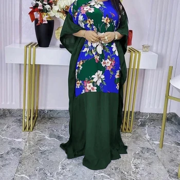 Geleneksel Afrika Elbiseler Kadınlar için Artı Boyutu Boubou Africain Femme Ankara Kıyafetler Müslüman Kaftan Abaya Arapça Dubai Elbise