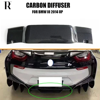 Gerçek Karbon Fiber Arka Tampon Çene Dudak Difüzör BMW için rüzgarlık i8 2014 UP Oto Araba Styling Yarış Parçası