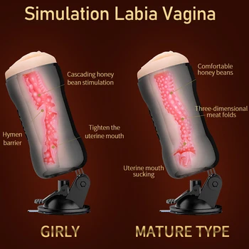 Gerçek Pussy Erkek Masturbator Vajinal Erkekler için Vakum Cep Dönen El Ücretsiz Emme mastürbasyon kupası Seks Samimi Oyuncaklar Seks Shop