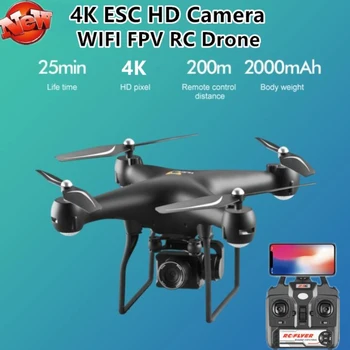 Gerçek Zamanlı FPV rc dört pervaneli helikopter 4K ESC Geniş Açı HD Kamera 25 dakika 360 Derece Dublör Rulo 2.4 G uzaktan kumandalı drone İle 6 Eksenli Gyro