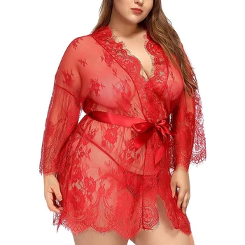 İç çamaşırı seti Oymak Kırmızı Sabahlık seti Dantel Elbiseler ve İç Çamaşırı Pijama Kadınlar İçin Seks 18 Egzotik Giyim