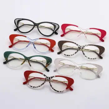 Kadınlar için mavi ışık gözlük, Kadınlar için seksi Kedi Göz Gözlük çerçeveleri Parlama Önleyici ve Radyasyon Bilgisayar Gözlükleri Hip Hop Sahte Gözlük