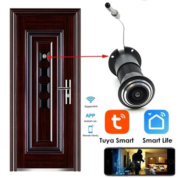 Kapı Gözü Güvenlik Görünmez CCTV Tuya Akıllı Mini Kapı Kamera Geniş Açı WiFi 1080P Ses Hareket Algılama Video gözetleme kamerası