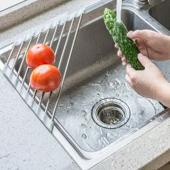Katlanabilir Roll Up Üçgen Bulaşık Kurutma Rafı mutfak lavabo drenajı Raf Sünger Bez Depolama Tutucu Bulaşık Süzgeç Mutfak Aksesuarları