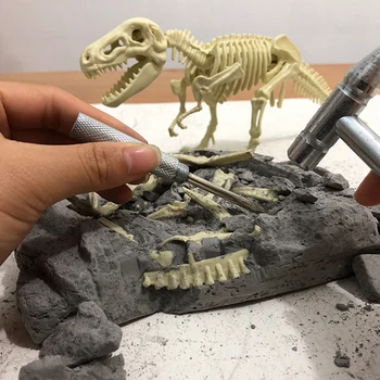 Kazı simülasyon arkeolojik dinozor fosilleri DIY Tyrannosaurus iskelet el yapımı model çocuk oyuncakları