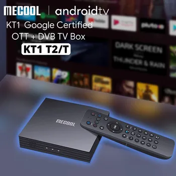 MECOOL KT1 DVB-T2 Amlogic S905X4 Android TV 10 DVB C Set Üstü Kutusu 2GB 16GB AV1 BT WıFı 2.4 G / 5G 100M LAN Google Dekoder TV KUTUSU