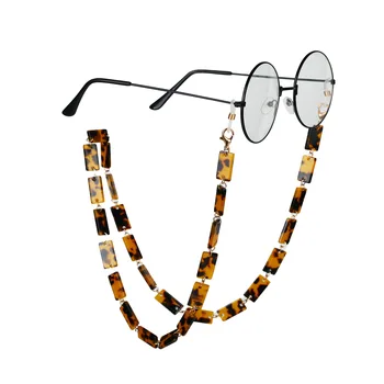Moda Akrilik Kristal Kadın Gözlük Zincirleri Dikdörtgen Boncuklu Gözlük Zinciri Kordon Takı Maske Tutucu Güneş Gözlüğü Zinciri
