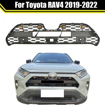 Modifiye Toyota RAV4 2019 2020 2021 2022 Ön Yarış İzgara İzgaralar Hood Mesh Ön İzgara TRD Tarzı Üst Tampon Izgaraları