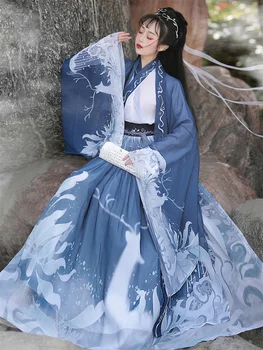 Orijinal Hanfu sektörün en Eski Çin Kostüm Kadın Giysileri Geleneksel Hanfu Dans Mezuniyet İçin Halk Peri Elbise Kostüm 