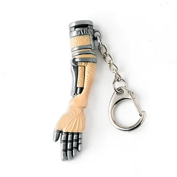 Oyun Sekıro Gölgeler İki Kez Anahtarlık Erkekler Kadınlar için Büyük Kurt Metal Protez El Kol Kolye Anahtarlık Takı Hayranları Hediye