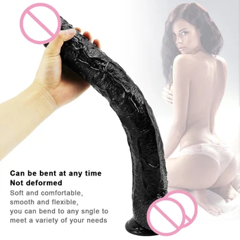 Süper Uzun Gerçekçi Yapay Penis Kadın Mastürbasyon Seks Oyuncak Yumuşak Yapay Penis Adam Anal Stimülasyon Fiş Büyük Dick Yetişkin Ürünleri Lezbiyen