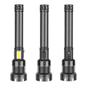 Süper XHP160 / 90 LED el feneri süper parlak alüminyum alaşım Led Torch USB şarj edilebilir açık kamp taktik flaş ışığı