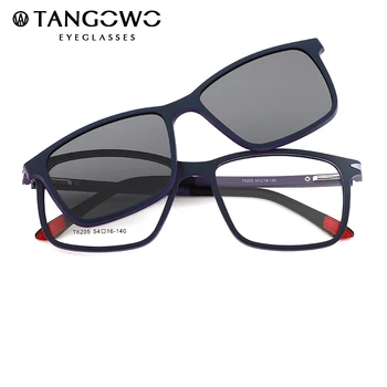 TANGOWO Vintage Erkekler Kadınlar Klip Optik Gözlük Çerçeve Polarize Güneş Gözlüğü Manyetizma Şık Klasik Gözlük Gözlük T6205