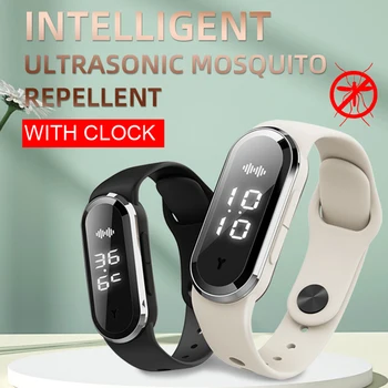 Ultrasonik Sivrisinek Kovucu Bilezik Anti Sivrisinek Isırığı Bileklik Akıllı Önlemek Sivrisinek kol saati Kapalı Açık