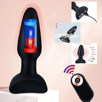 Uzaktan Kumanda Anal Yapay Penis Vibratör 7 Hızları Manyetik Darbe Butt Plug Açık Climax prostat masajı Masturbator Yetişkin Seks Oyuncakları