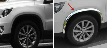 Volkswagen Tiguan 2010-2017 için paslanmaz çelik jant kaş dekoratif şerit anti-scratch koruma araba aksesuarları