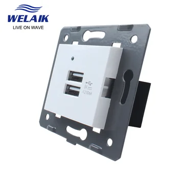 WELAIK AB 5V 2.1 A 2100mA Duvar USB Güç Modülü Kaynağı Priz DIY Parçaları Camsız Panel A82USW